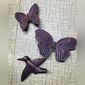 Vintage Coppercraft butterflies and hummingbird